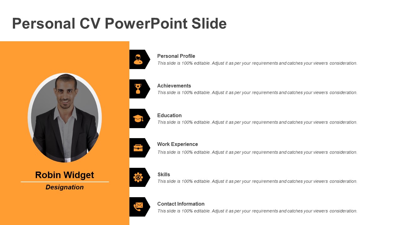 personal cv presentation ppt