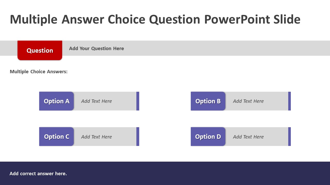 Multiple Answer Choice Question PowerPoint Slide | PPT Templates