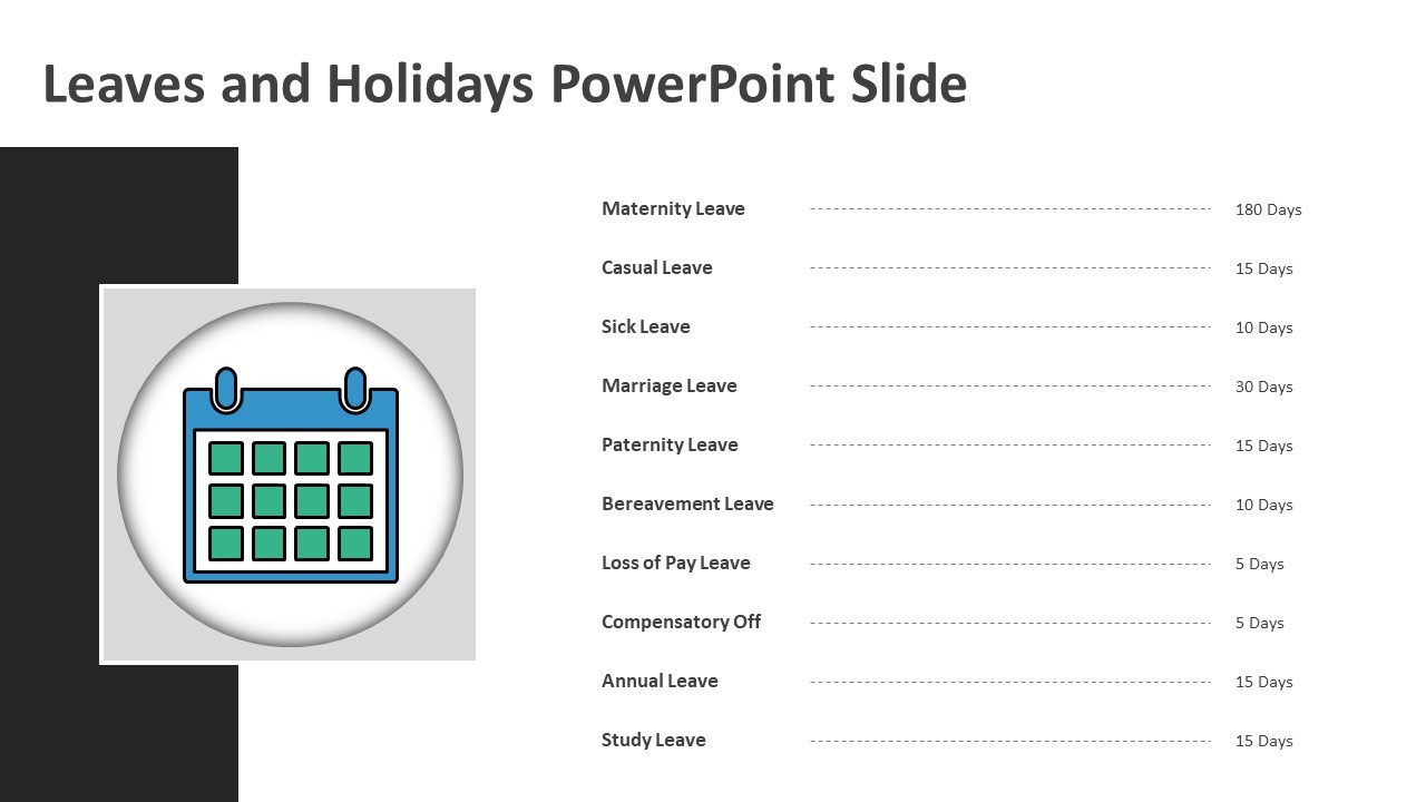 Leaves And Holidays PowerPoint Slide | PPT Templates