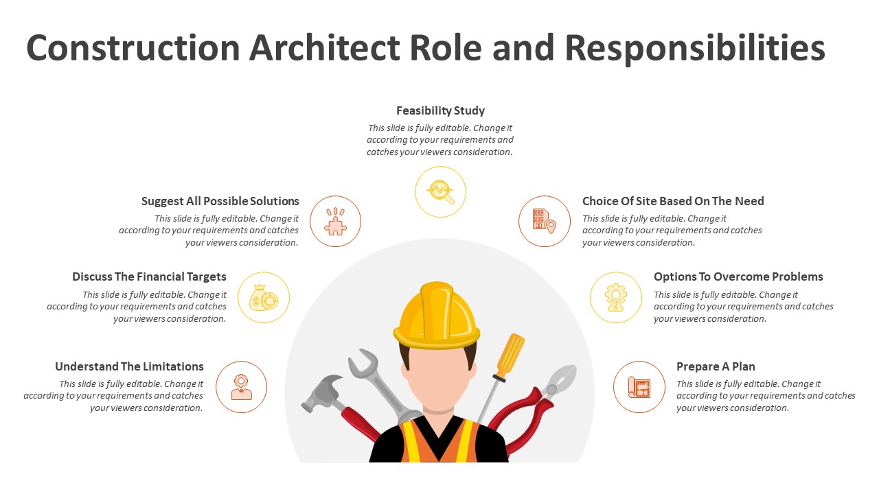 Construction Architect Role And Responsibilities PowerPoint Template