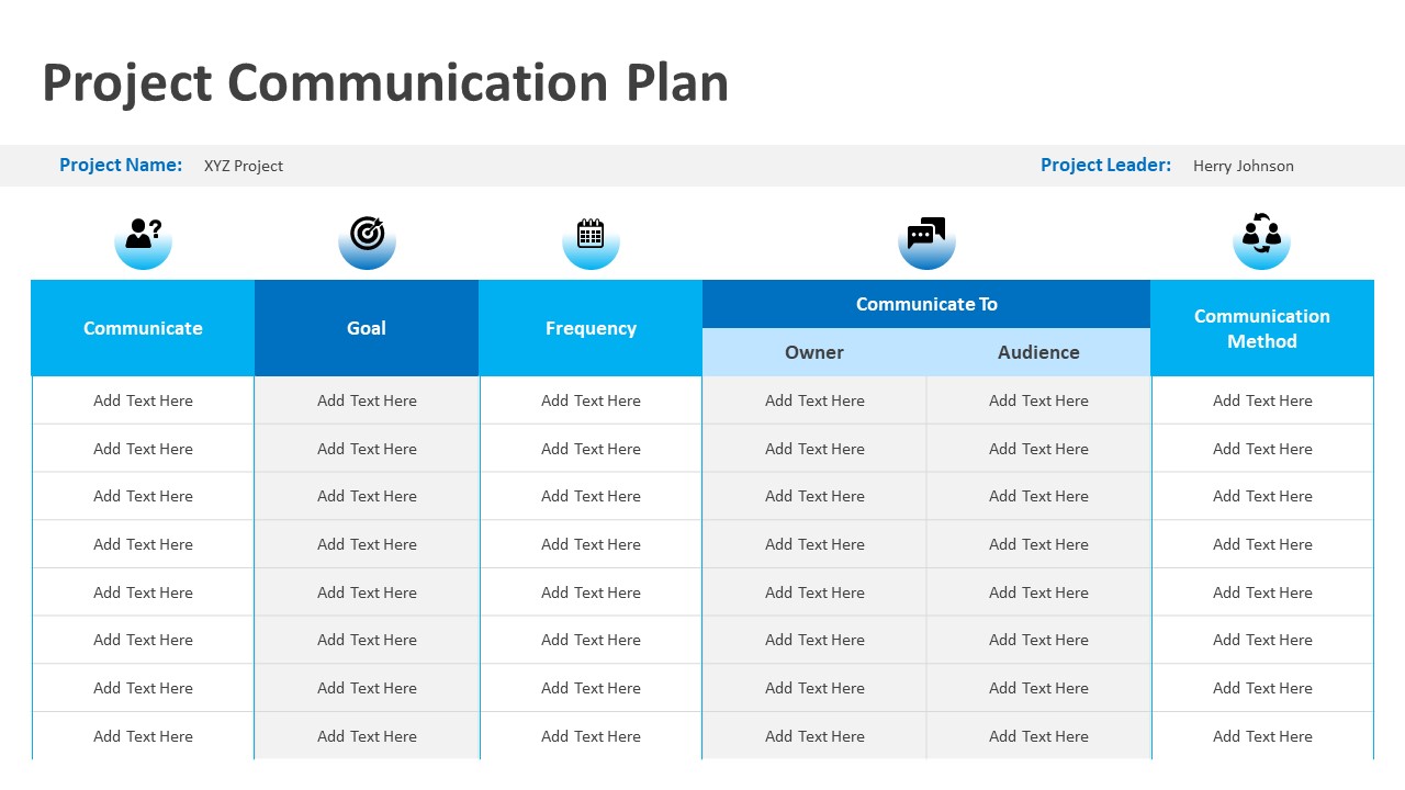 Project Communication Plan PowerPoint Template | PPT Templates