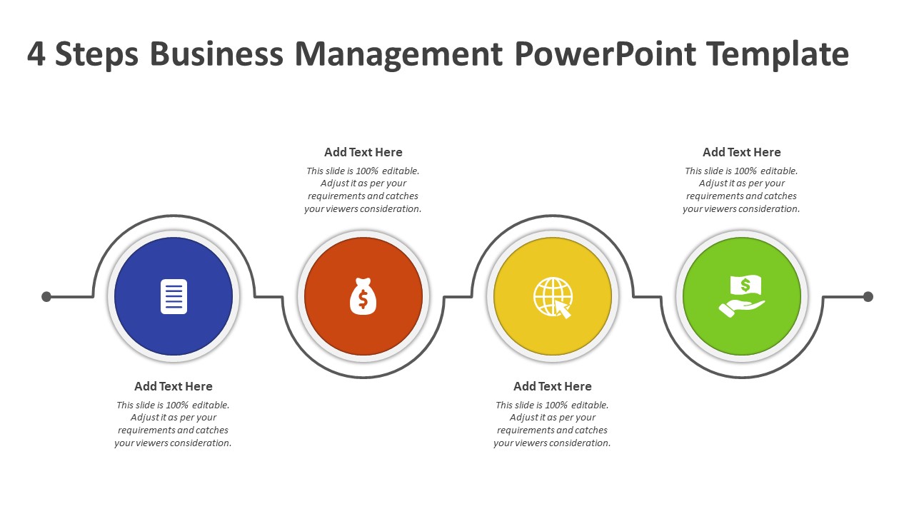 4 Steps Business Management PowerPoint Template | Business PPT