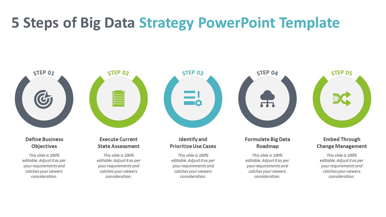 Big Data là một chủ đề rất hot trong thời gian gần đây. Nếu bạn đang tìm kiếm một mẫu PowerPoint với 5 bước chiến lược Big Data dễ hiểu, đầy đủ và chuyên nghiệp sẽ làm nổi bật các trình bày của bạn, thì đây chính là mẫu PowerPoint bạn cần. Thiết kế đơn giản và rõ ràng, giúp bạn trình bày một cách rõ ràng và mang tính thuyết phục cao.