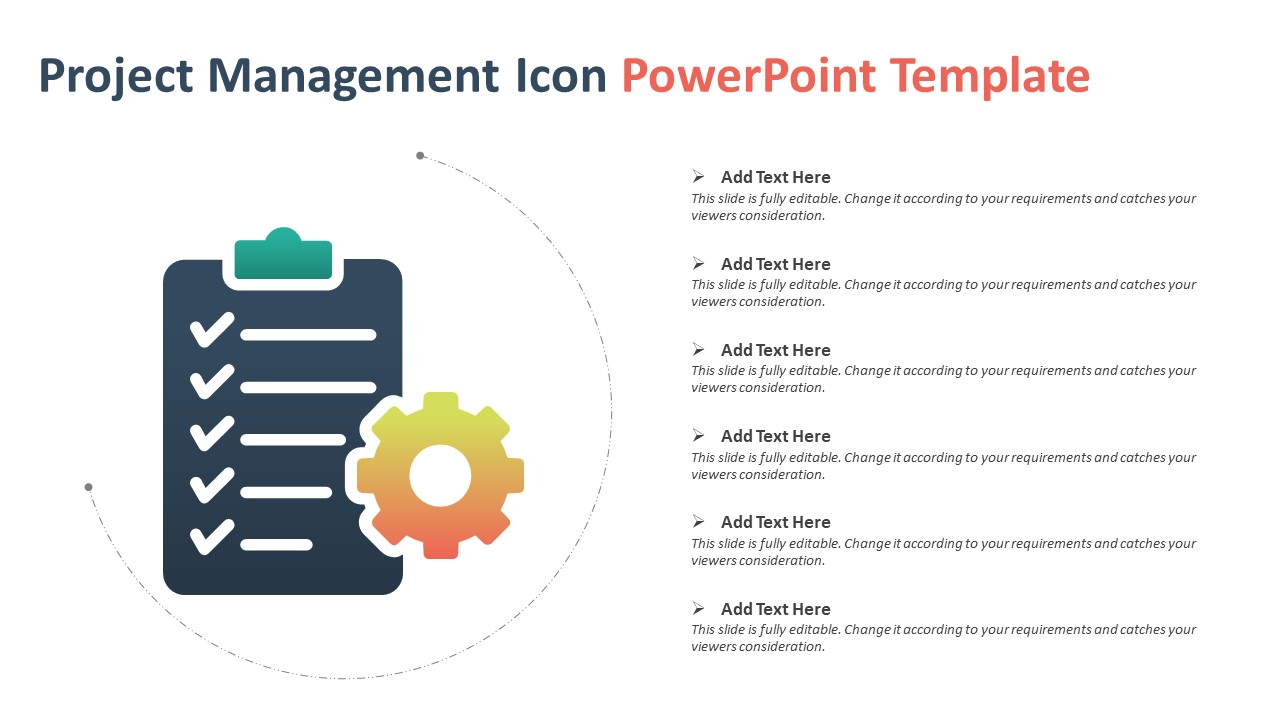 Project Management Icon PowerPoint Template | PPT Templates