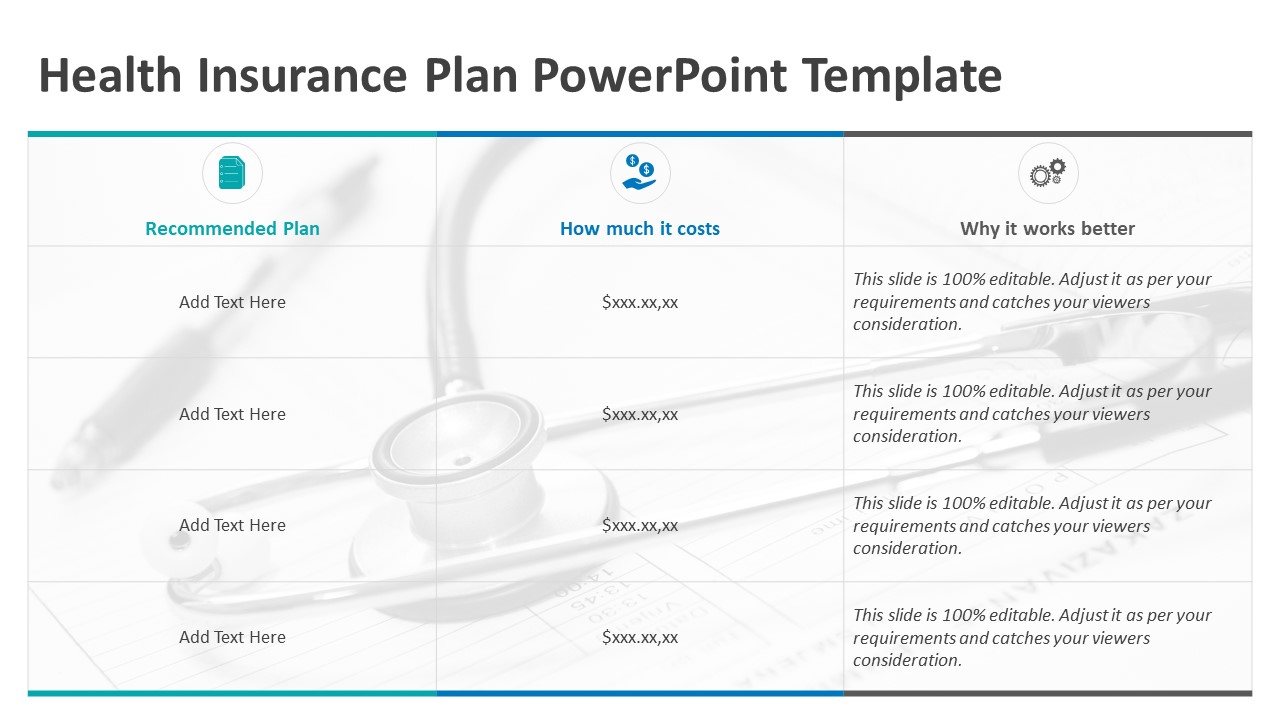 Health Insurance Plan PowerPoint Template | Insurance PPT Template