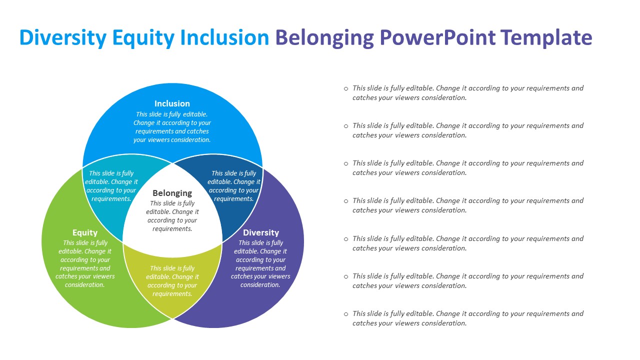 Diversity Equity Inclusion Belonging PowerPoint Template | PPT Templates