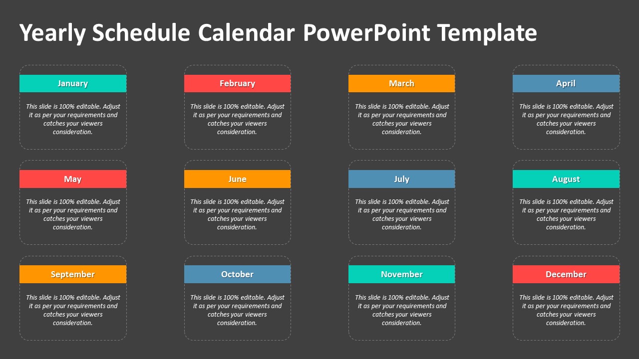 Yearly Schedule Calendar PowerPoint Template Calendar PPT