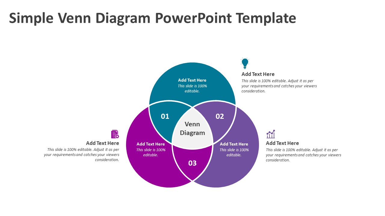 Simple Venn Diagram PowerPoint Template | PPT Templates