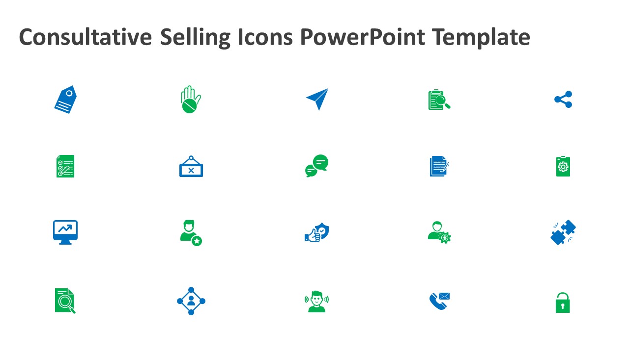 Consultative Selling Icons PowerPoint Template | PPT Templates