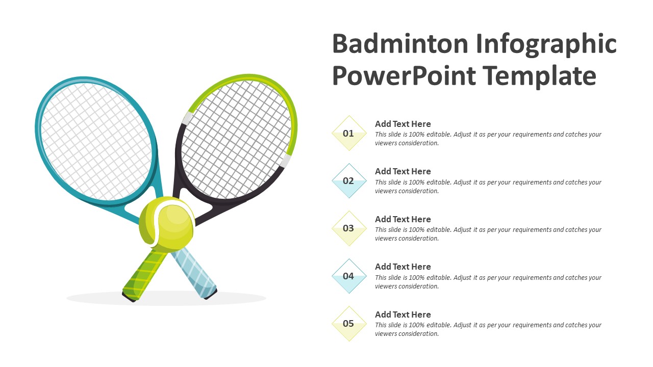 Badminton Infographic PowerPoint Template | Sport PPT Template