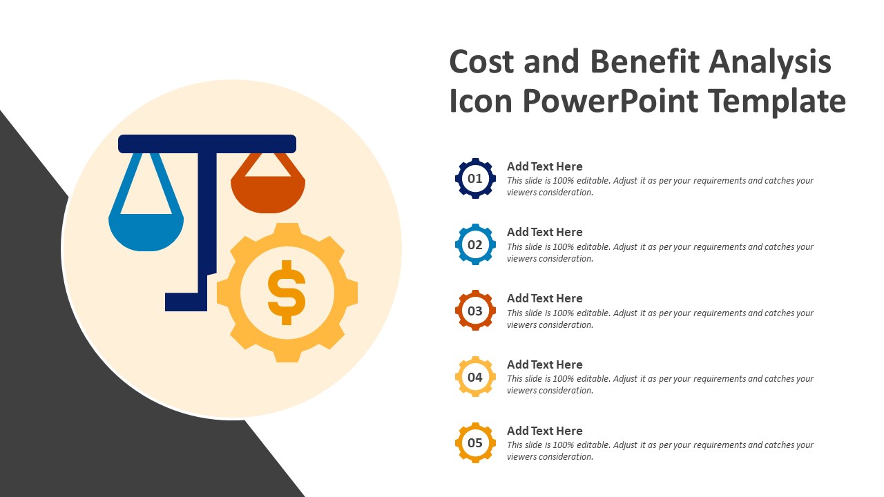 Cost And Benefit Analysis Icon PowerPoint Template