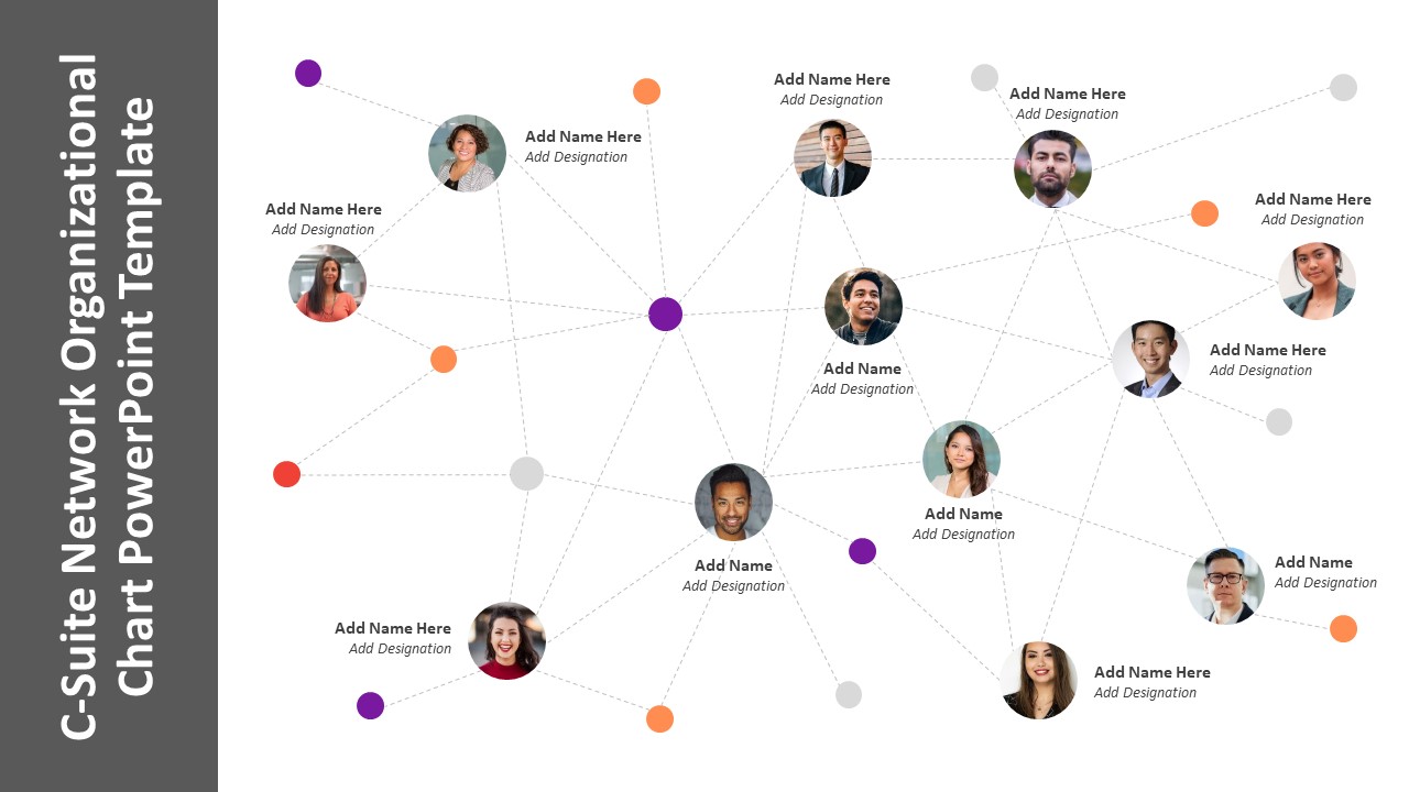 C-Suite Network Organizational Chart PowerPoint Template