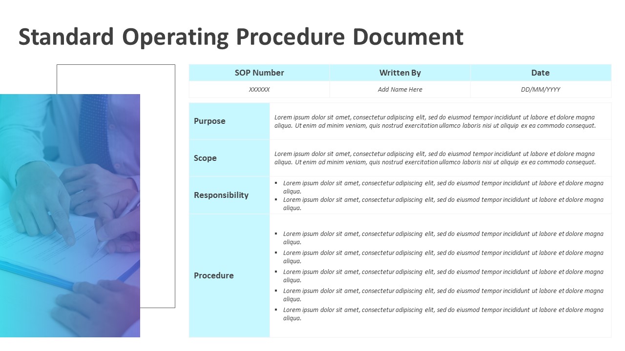 Standard Operating Procedure Document PowerPoint Template