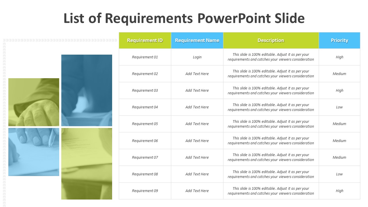 what are the requirements of powerpoint presentation