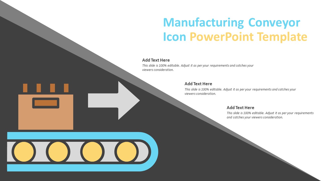 Manufacturing Conveyor Icon PowerPoint Template | PPT Template