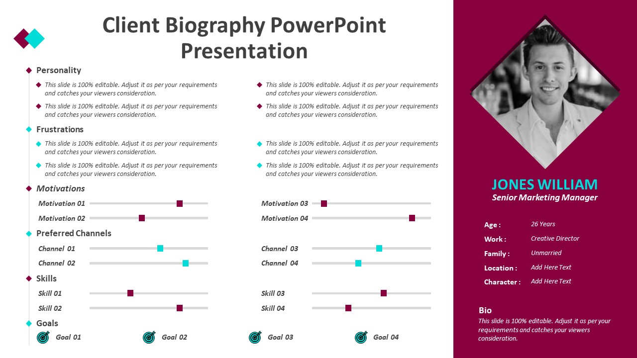 Client Biography PowerPoint Presentation | PPT Templates