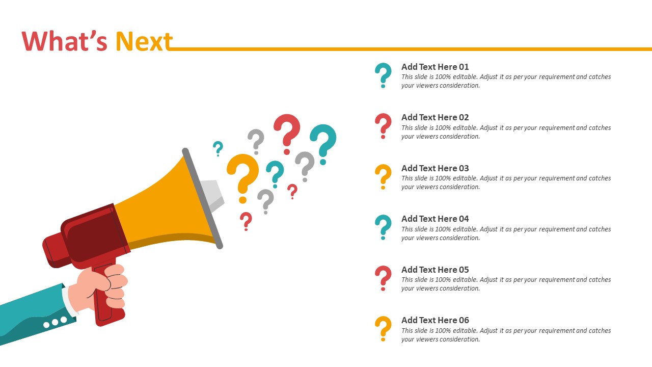 Whats Next PowerPoint Presentation Template | Next Steps Slide