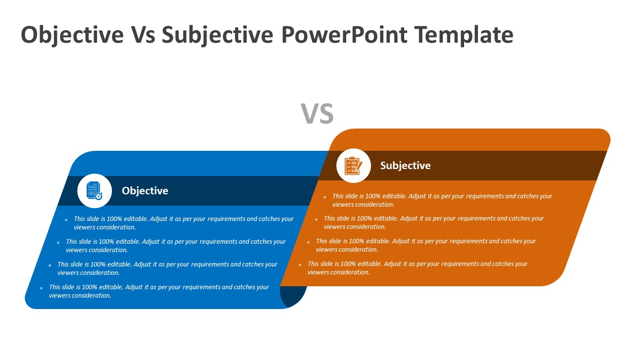 Objective Vs Subjective PowerPoint Template | PPT Templates