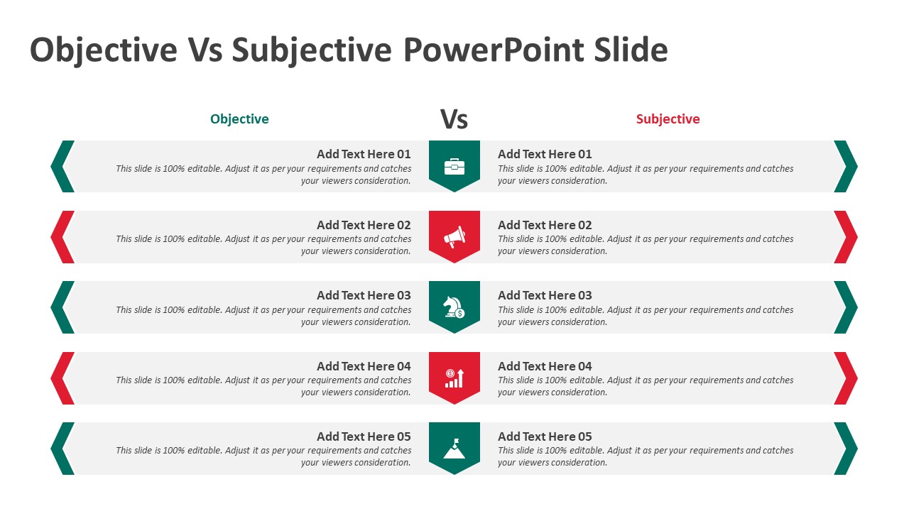 Objective Vs Subjective PowerPoint Slide | PPT Templates