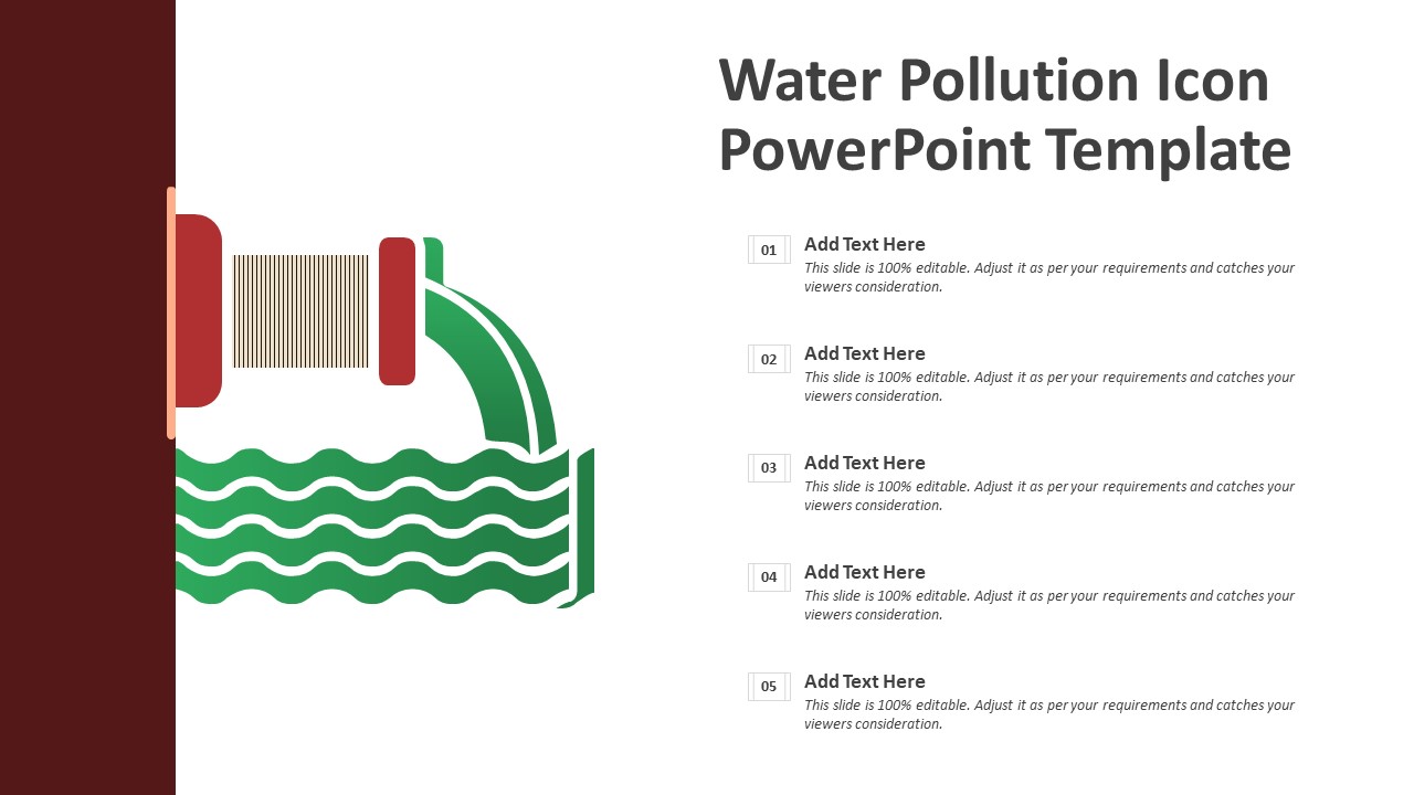 Water Pollution Icon Powerpoint Template 