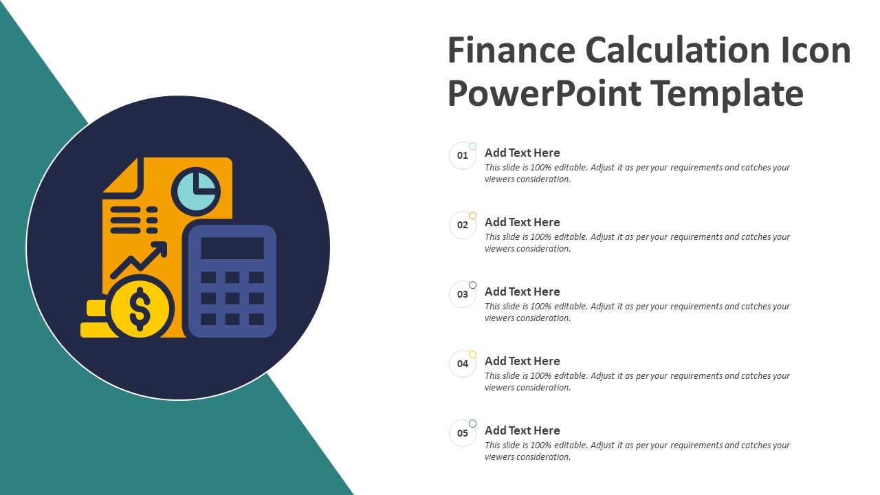 Finance Calculation Icon Powerpoint Template Ppt Templates